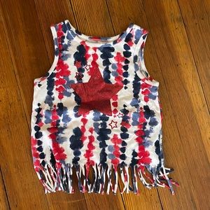 Patriotic fringe tank top toddler